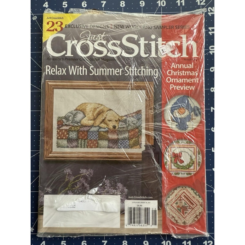 Just Cross Stitch magazine August 2017 Summer Stitching Christmas Ornaments